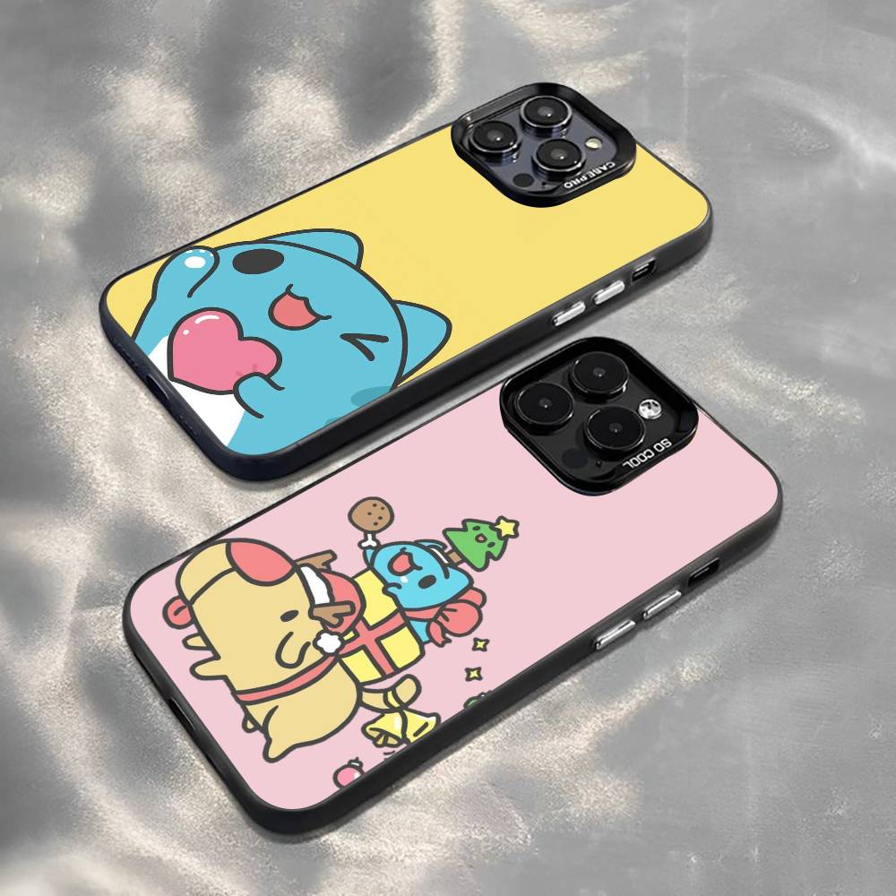 Милый чехол для телефона C-Capoo B-Bugcat для iPhone 17,16,15,14,13,12,11 Plus,Pro Max,XS, Красочный серебристый чехол для телефона Funda Cover