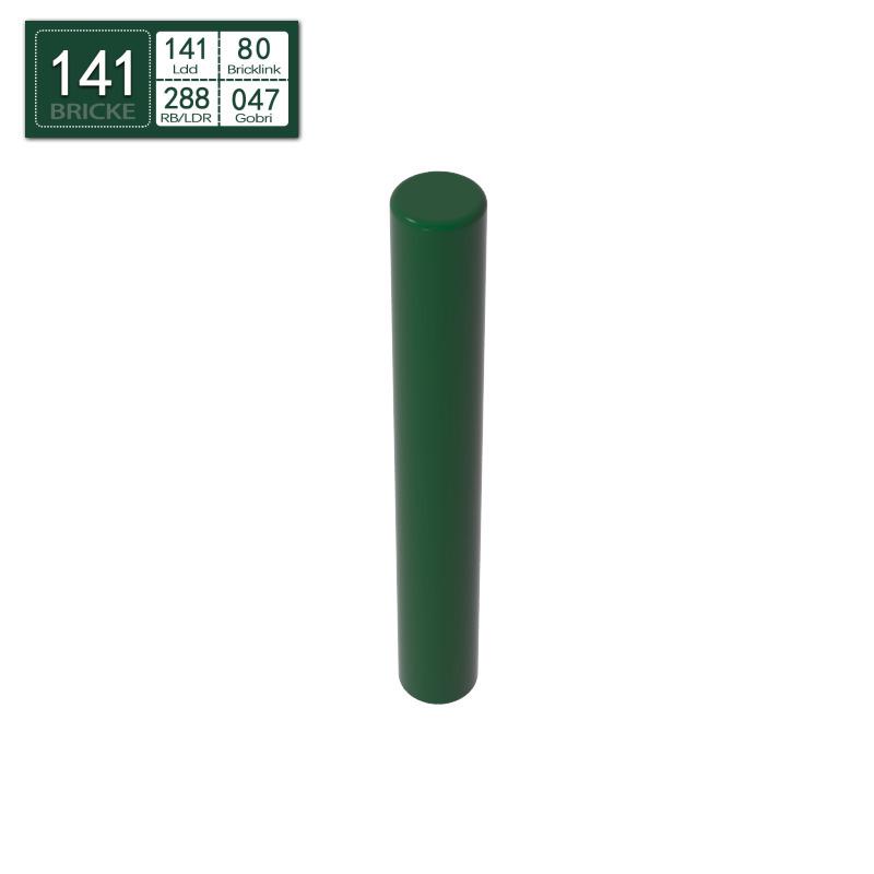 BRICKE 1x3 Round Bar Building Blocks (23.8 Length) - Compatible with Lego Models 87994, 17715, 19385 DIY.