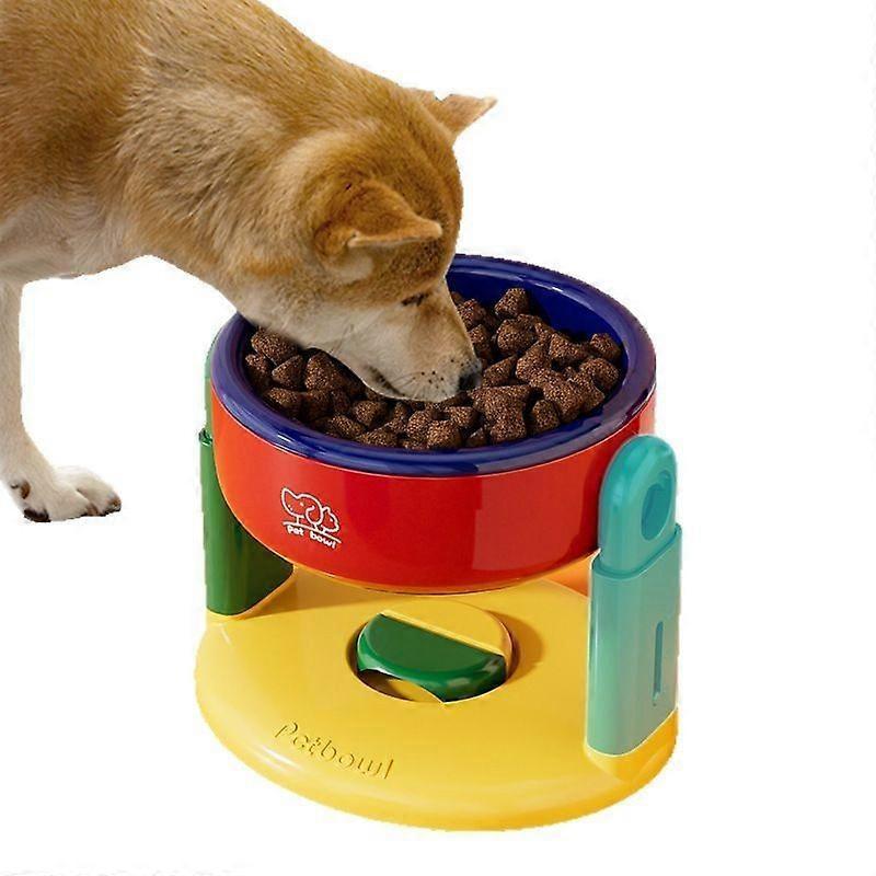 Adjustable Elevated Dog Cat Bowl, Raised Pet Feeder with 14cm Wide Bowl, Non-Spill Anti-Tip Food Water Bowl for Cervical Protection, Easy to Clean