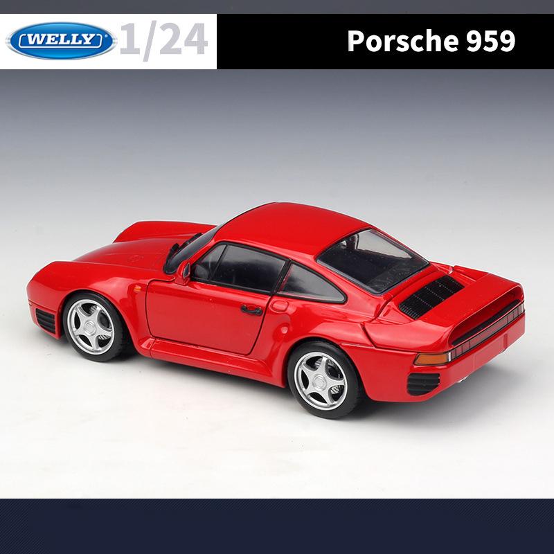 Масштаб 1/24 WELLY Porsche 959, модель автомобиля из сплава, литье под давлением, металлические игрушечные автомобили, модель автомобиля, коллекция высокой имитации, детские подарки