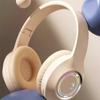 Беспроводные Bluetooth-совместимые наушники, полноразмерные наушники с микрофоном, светодиодной подсветкой, складные наушники для ПК, офиса
