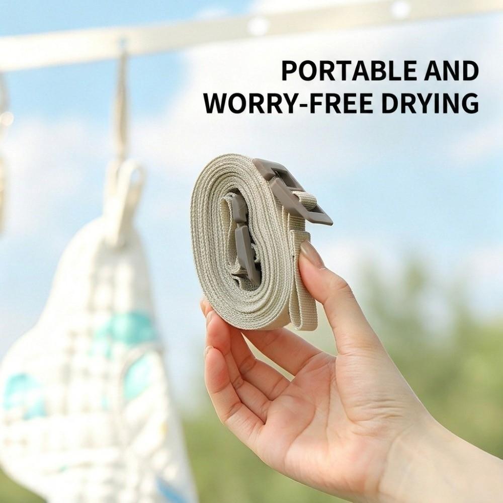 Woven Strap Adjustable Laundry Line Adjustable Length Travel Drying Line Bathroom Drying