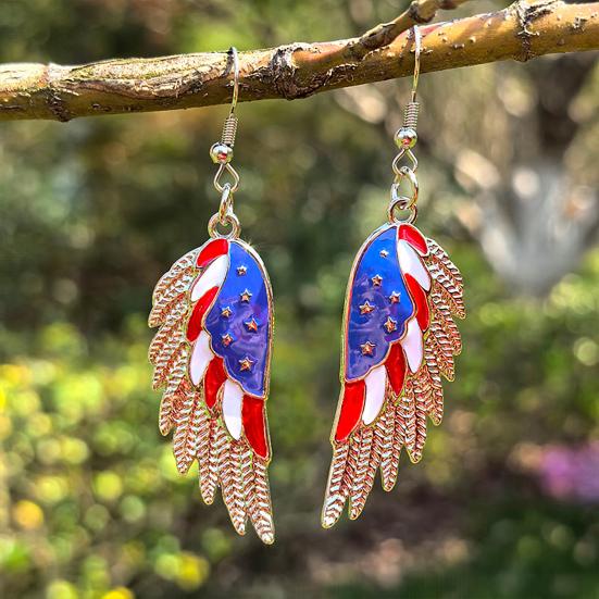 USA Flag Earrings for Women, Patriotic Red White Blue Earrings, American Flag Dangle Drop Earrings, 4th of July Independence Day