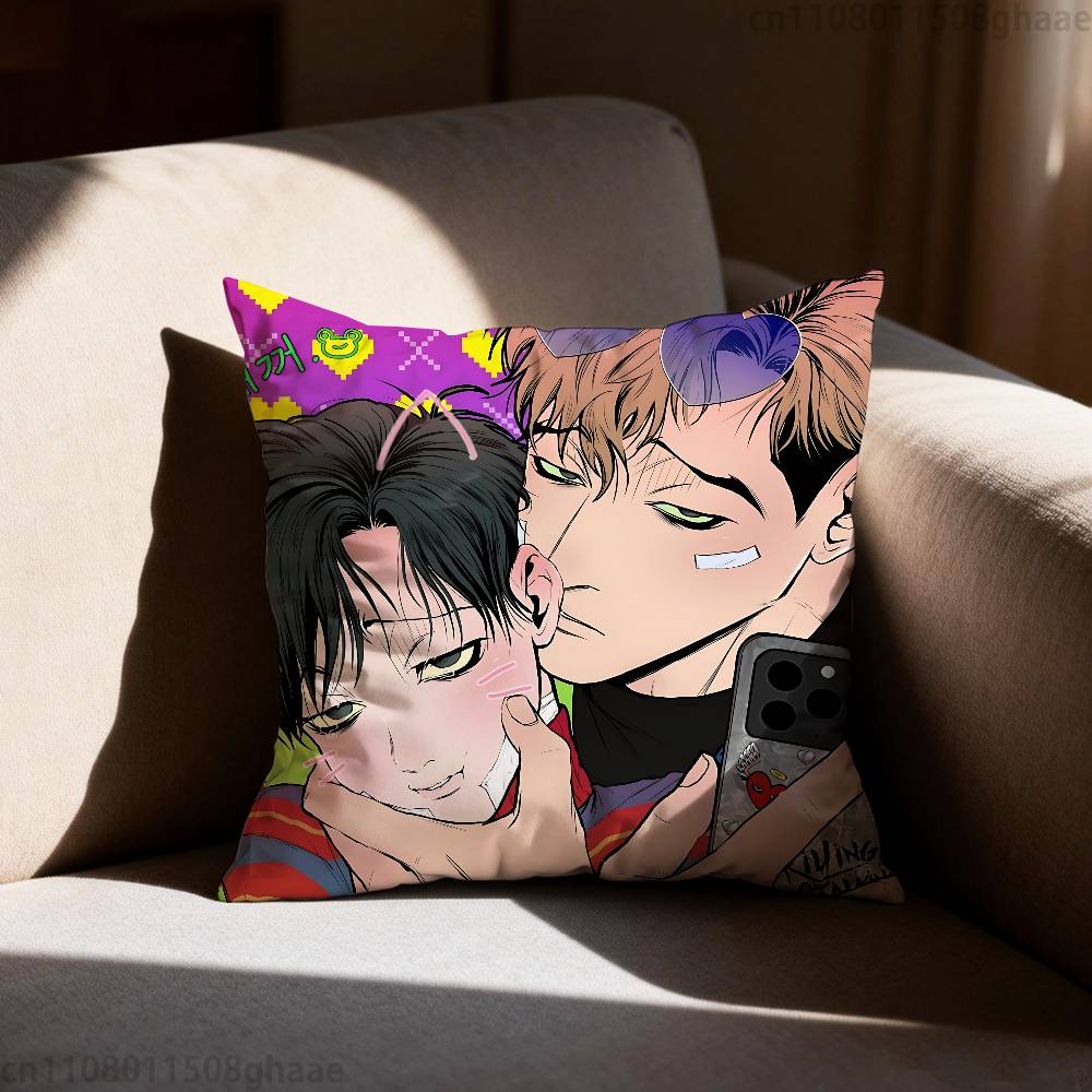 Подушка с принтом Killing Stalking, чехол на подушку для гостиной, дивана, спальни, декорация для дома