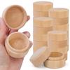 1/8x Mini Round Wooden Box Wedding Ring Jewelry Trinket Box Wood Storage Container Case DIY Your Names and Date Ring Container