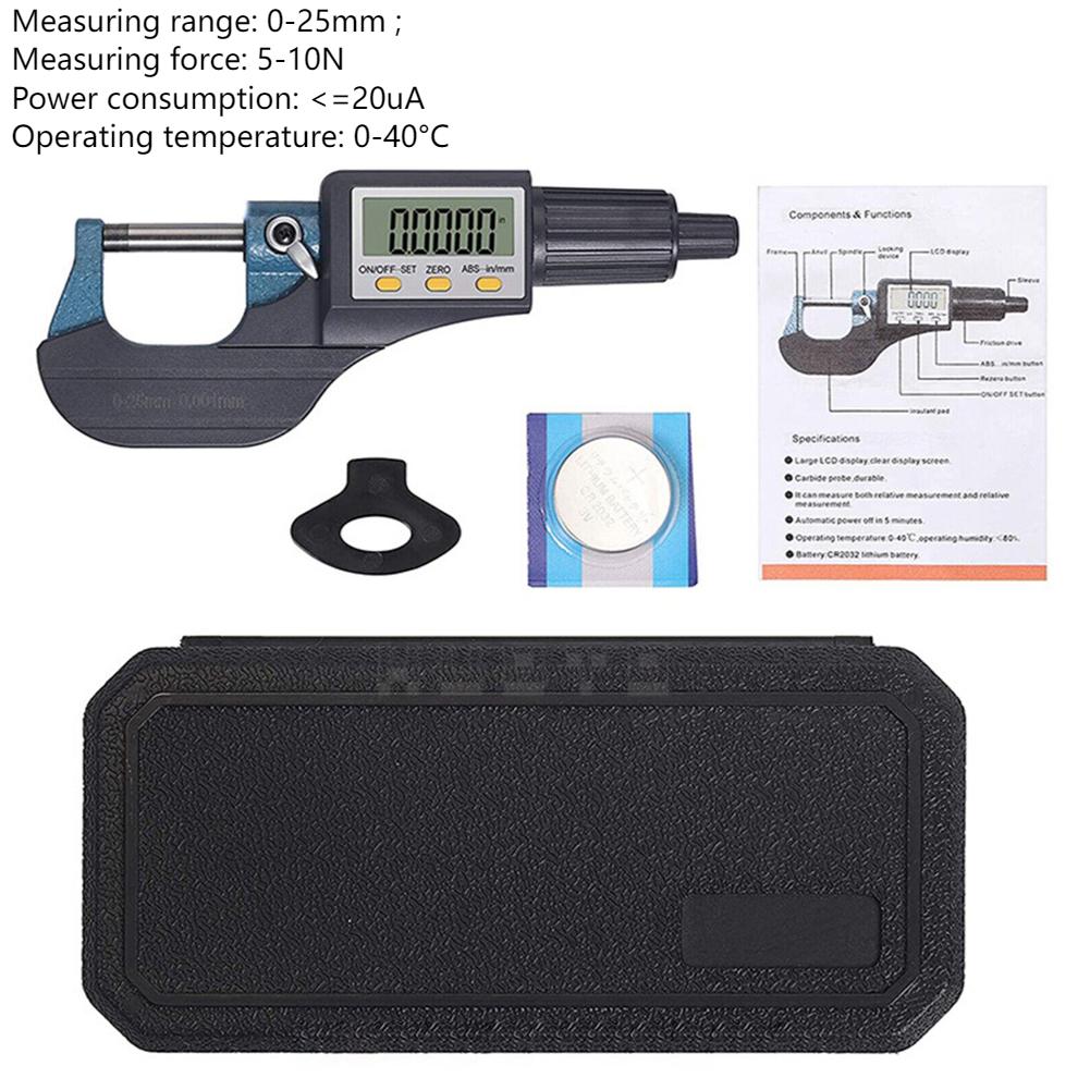 Цифровой держатель микрометра 0-25 мм ЖК-экран электронный наружный микрометр со шкалой 0,01 мм высокоточный штангенциркуль калибр инструмент