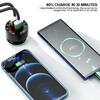 Car Dual QC 3.0 USB Charger Adapter 18W Fast Charging Marquee Light LED Voltmeter with ON OFF Switch 12V- 24V Waterproof