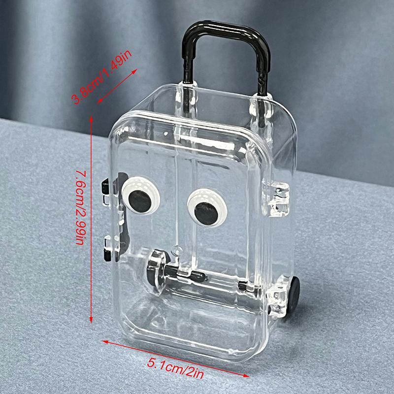 Mini Suitcase Jewelry Storage Box Women Lovely Small Earring Necklace Showcase Dollhouse Handbag Model Packing Case
