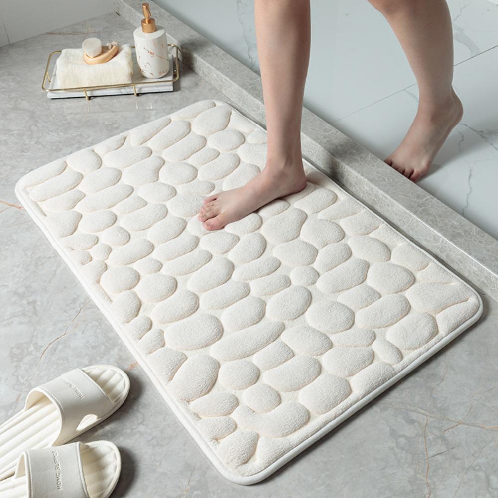 Non-slip Bathroom Floor Mat Cobblestone Shower Doormat Practical Bath Mat