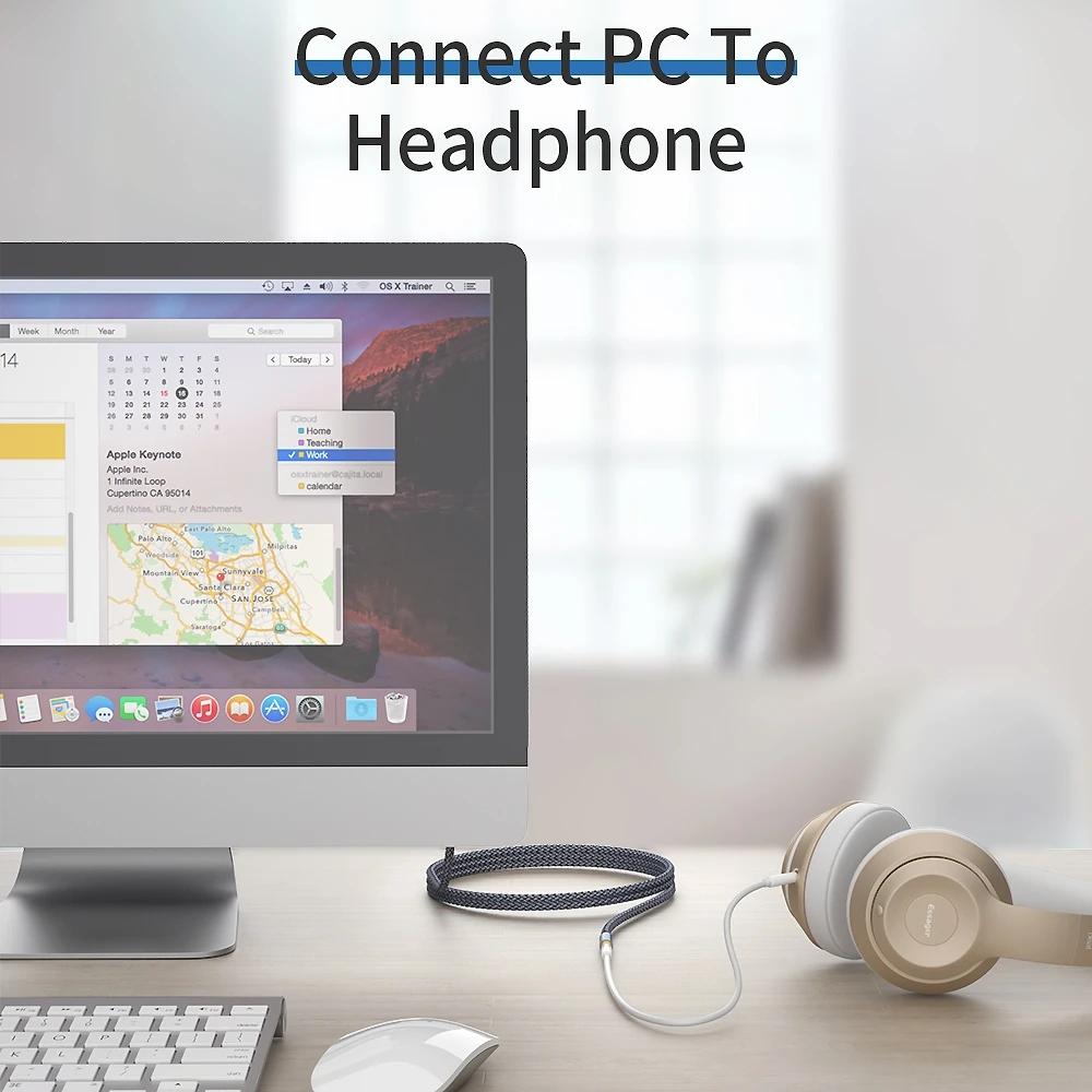 Essager Aux-кабель, разъем 3,5 мм, удлинительный аудиокабель для наушников, разъем 3,5, разветвитель, акустический кабель для удлинителя наушников