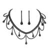 Fashion Claw Chain Black Chain Necklace Earrings Set Premium Feeling Necklace Earrings Two Piece Bridal Jewellery Set