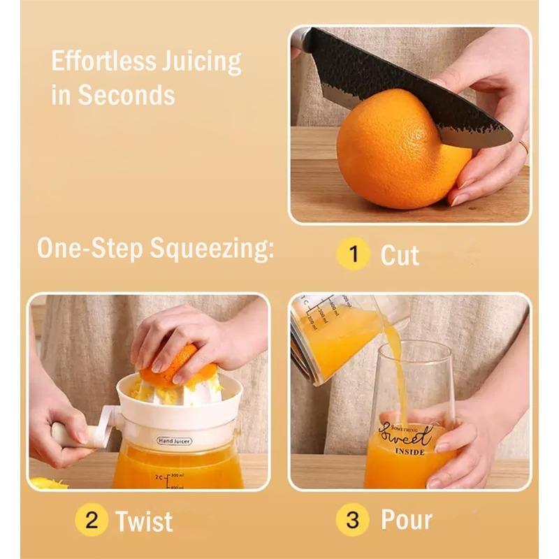 2-Way Rotating Manual Orange Juicer Squeezer for Lemon, Lime, and Citrus, Hand Press Juice Extractor with Dual-Direction Handle
