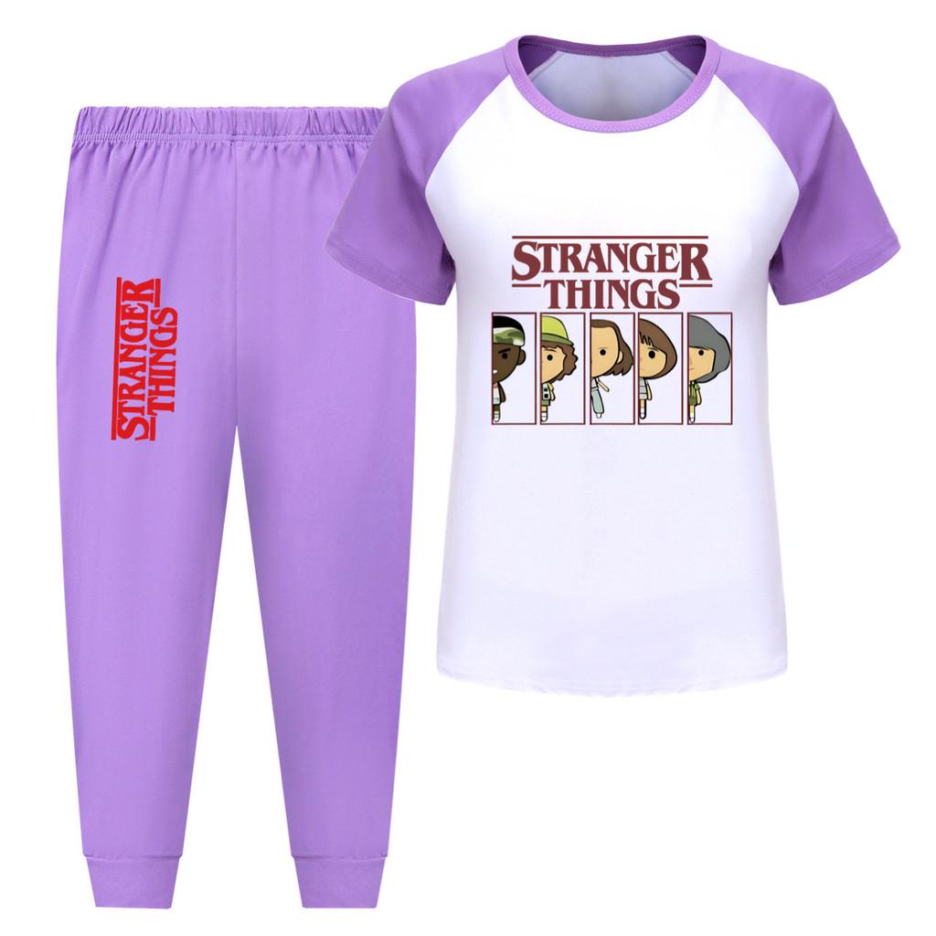 5248 Детский спортивный костюм для мальчиков и девочек с принтом «Странный человек»: футболка, брюки, штаны.