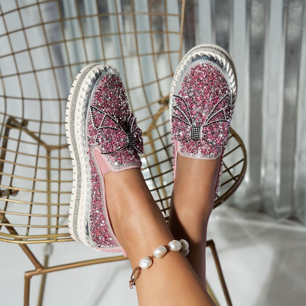 Туфли Muffin Shoes Женские туфли большого размера Лоферы на платформе Весна-лето Туфли Lazy Shoes Педаль со стразами