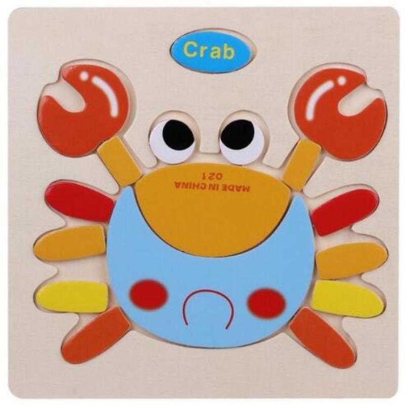 Деревянная игрушка-головоломка, детские строительные блоки, мультяшные животные, игрушки для мальчиков и девочек раннего детства