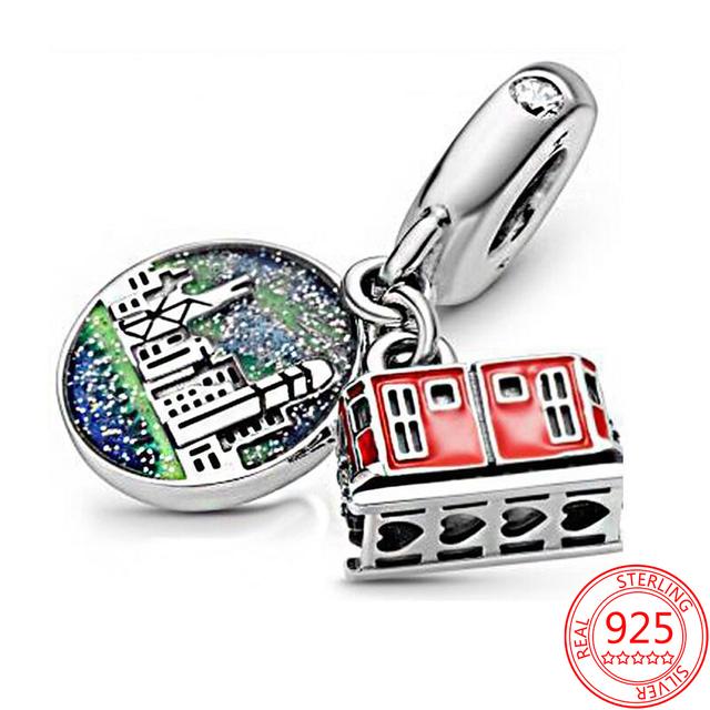 Новый S925 стерлингового серебра теплый семейный дом кулон шарм подходит модный момент браслеты и ожерелья Diy женские ювелирные изделия подарки