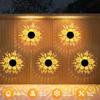 Solar Outdoor Fence Lights Decoration 2 Pack Solar Wall Step Deck Lights Outdoor Garden Decor with Hummingbird Sunflower Theme