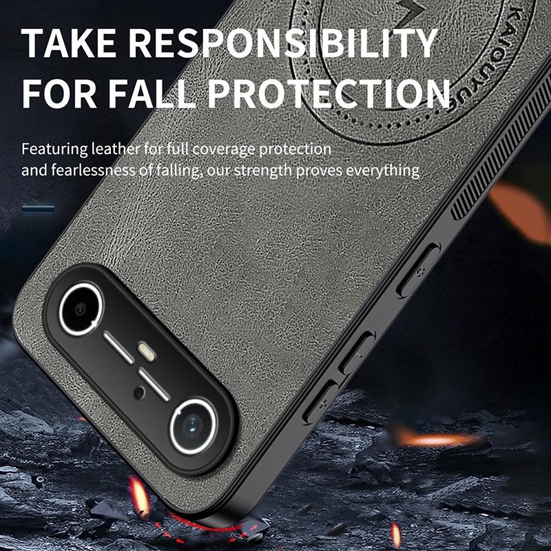 Для Magsafe Магнитный Беспроводной Зарядный Чехол Для Tecno Spark Go Slim 5G PU Кожа Противоударный Чехол Для TECNO Camon 40 30 Pro 5G