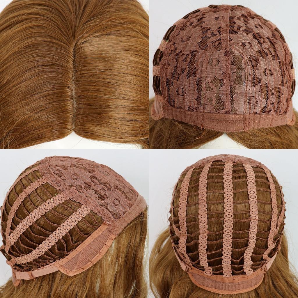 60-е 70-е годы Хиппи Вудсток Косплей Синтетические волосы Длинные коричневые костюмы хиппи Комплект парик + солнцезащитные очки + ожерелье + шапочка для парика