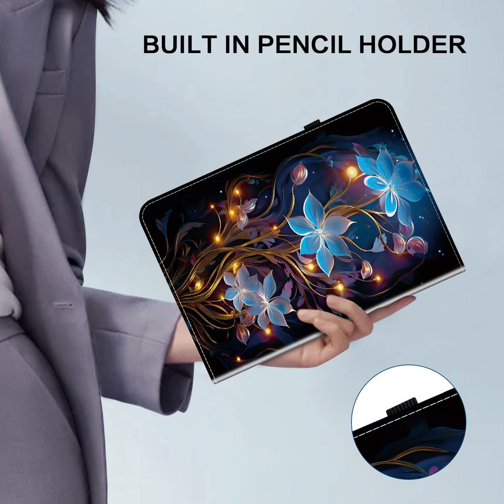 Чехол из искусственной кожи для планшета Xiaomi Redmi Pad SE 8.7 - 11 стилей! Прочный, с 2 слотами для подставки, держателем для карандашей и слотами для карточек, гибкая задняя крышка из ТПУ