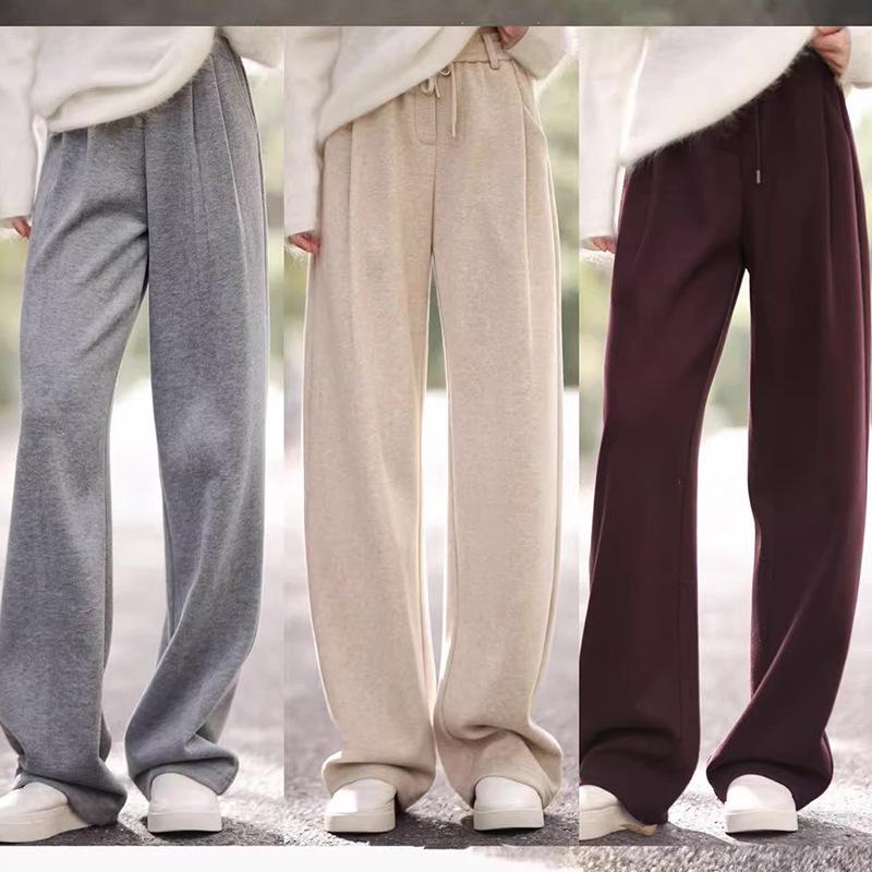 Big Joy | Life-Saving Casual Fleece-Lined Pants | Thick, Elastic Waist & Drawstring, Straight-Leg for Autumn/Winter
