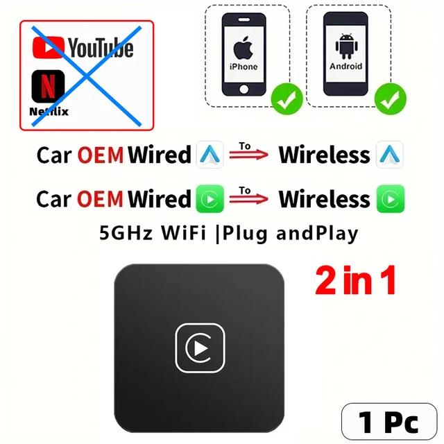 3 в 1 Carplay&Auto Box Проводной и беспроводной адаптер Android Auto для проводных автомобилей Android Auto Smart Ai Box WiFi для Netflix Youtube