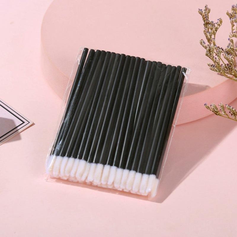 50PCS Disposable Lip Brush Portable Makeup Applicator For Lip Gloss Balm Mask Concealer Eyeshadow With Flocked Tip Hygienic Cosmetic Tool