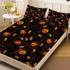 Halloween Design 1-Pc Fitted Sheet -100% Polyester Digital Print Breathable All-Season Fitted Sheet and No Pillowcase Set