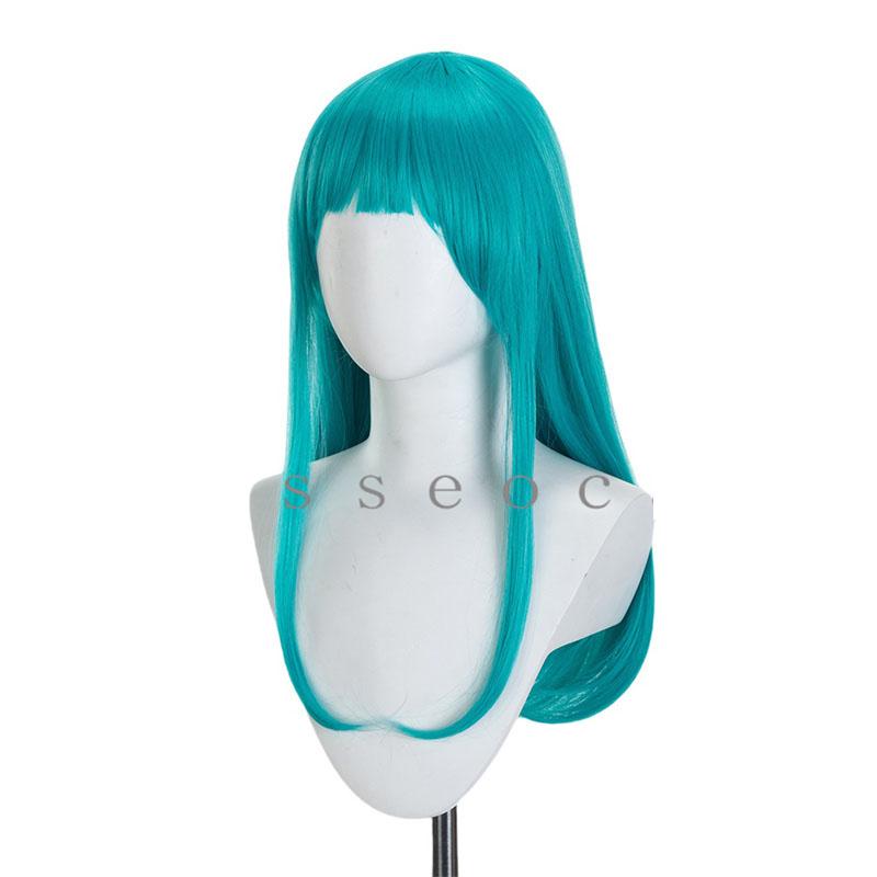 Парик для косплея аниме Dragon Story Bulma Buruma 65 см, сине-зеленый, волнистый, термостойкий, синтетический, для вечеринки в честь Хэллоуина + шапочка для парика