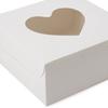 10Pcs Cupcake Box Visible Food Grade Mini Individual Cake Packing Case with Heart Shaped Window Kitchen Tool