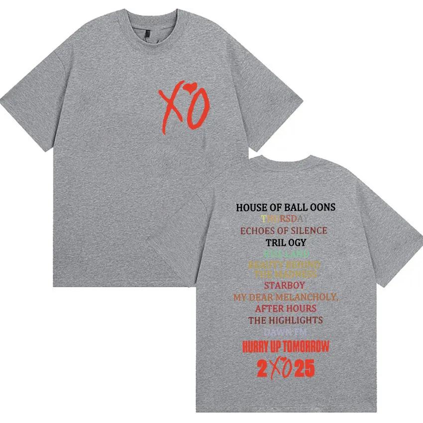 The Weeknd Hurry Up Tomorrow Album XO 2025 New T-shirt for Men Women Retro High-quality Round Neck T-shirt