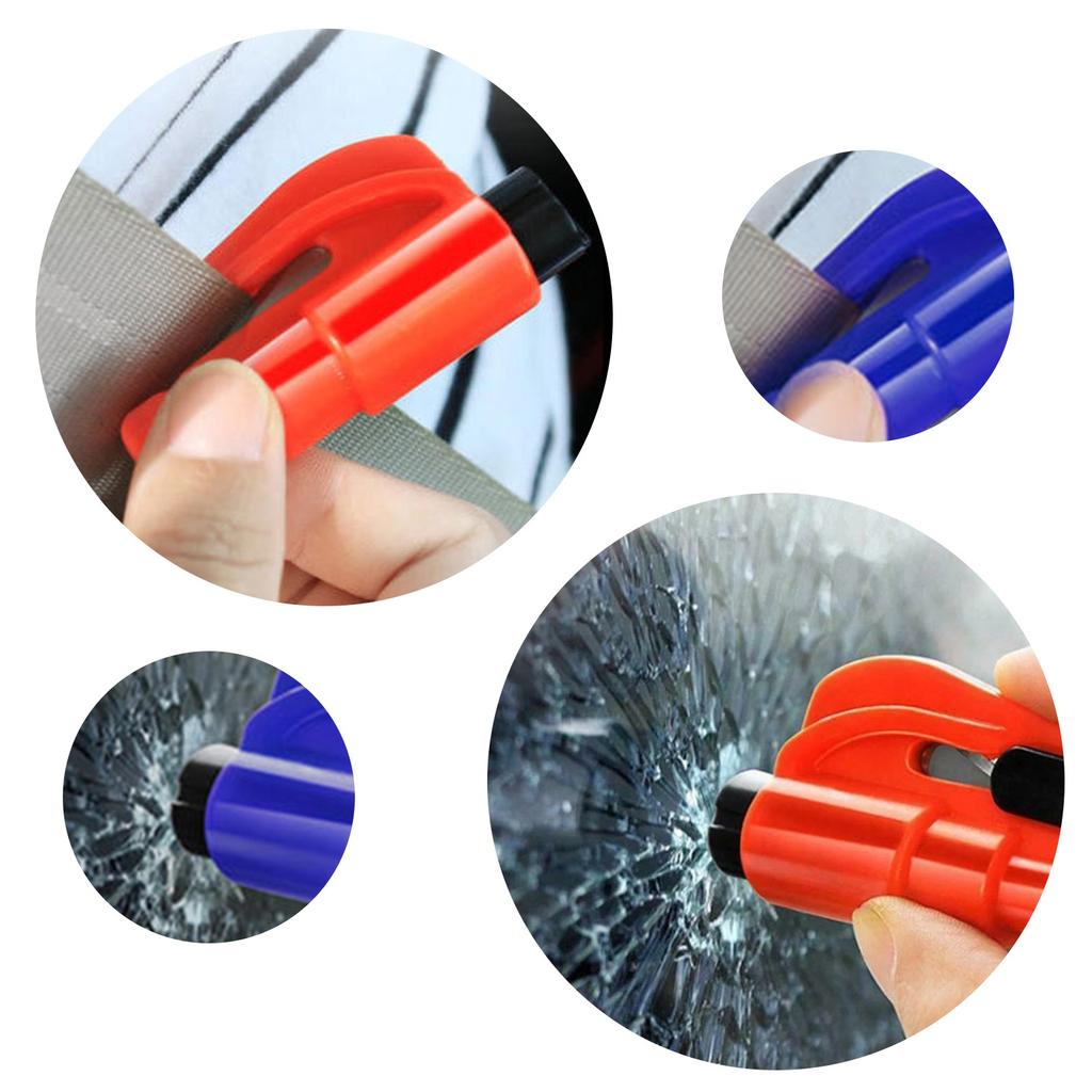 Car Safety Hammer Spring Type Escape Hammer Window Breaker Punch Seat Belt Cutter Hammer Key Chain Car Emergency Rescue Kit