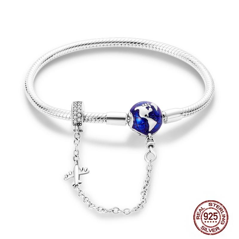 17-20CM Star Moon Bracelet 925 Copper Pink Heart Clover Charms Snake Chain Luminous Bracelet For Women DIY Birthday Zircon Gift