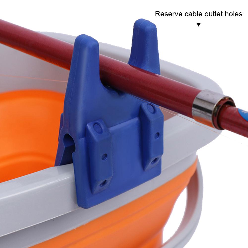 1 Pair Portable Raft Fishing Bracket Clamp Silicone Bucket Fishing Rod Holder Undamaged Line Fishing Accessories