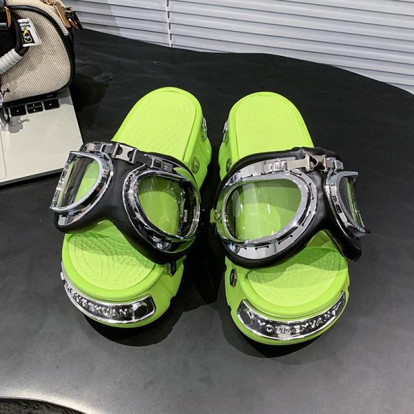 Модные пляжные туфли с закрытым носком, женские шлепанцы на платформе, сабо в стиле панк, сандалии, шлепанцы, пляжные туфли с закрытым носком, домашние тапочки, шлепанцы на платформе