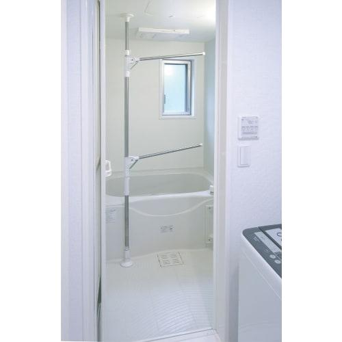 Iris Ohyama YM-260 Indoor/Bathroom Tension Clothes Dryer, Adjustable Height, Rust-Resistant, Foldable, 65cm Wide