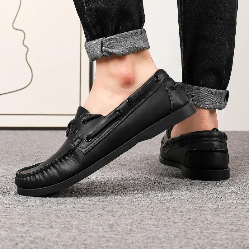 Модная мужская повседневная обувь, дизайнерская деловая обувь, дышащая официальная обувь, классические кожаные туфли на шнуровке для вождения