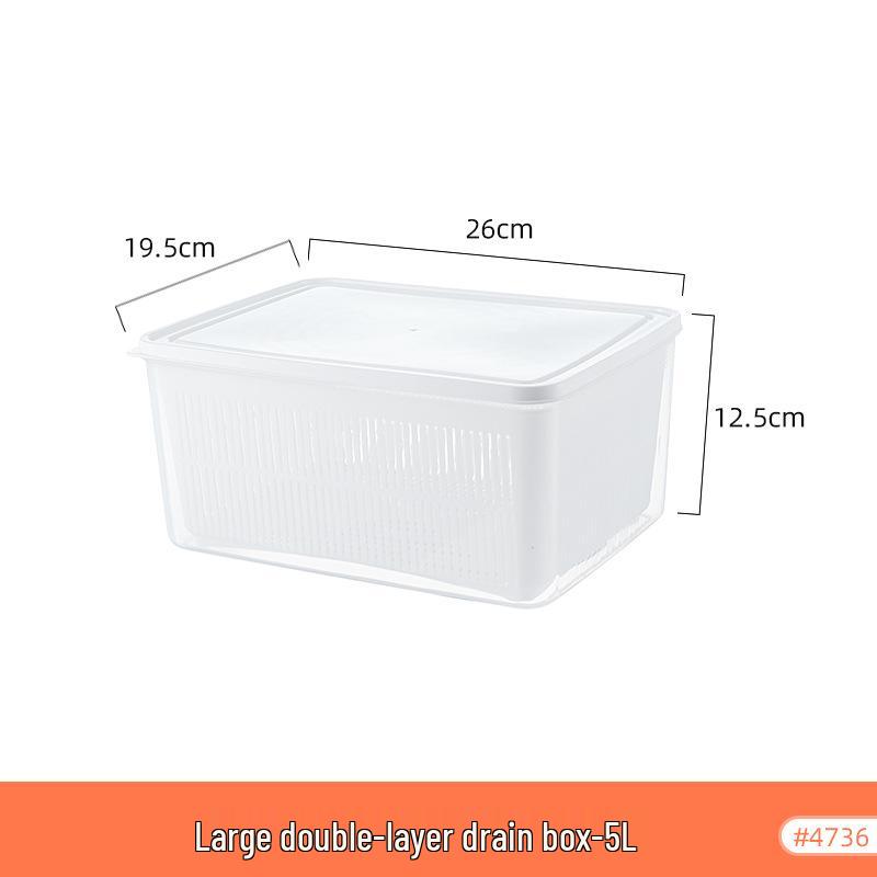 Japanese Double-Layer Vegetable Washing Basin with Lid: Kitchen Storage Basket for Food, Fruit, and Vegetables.