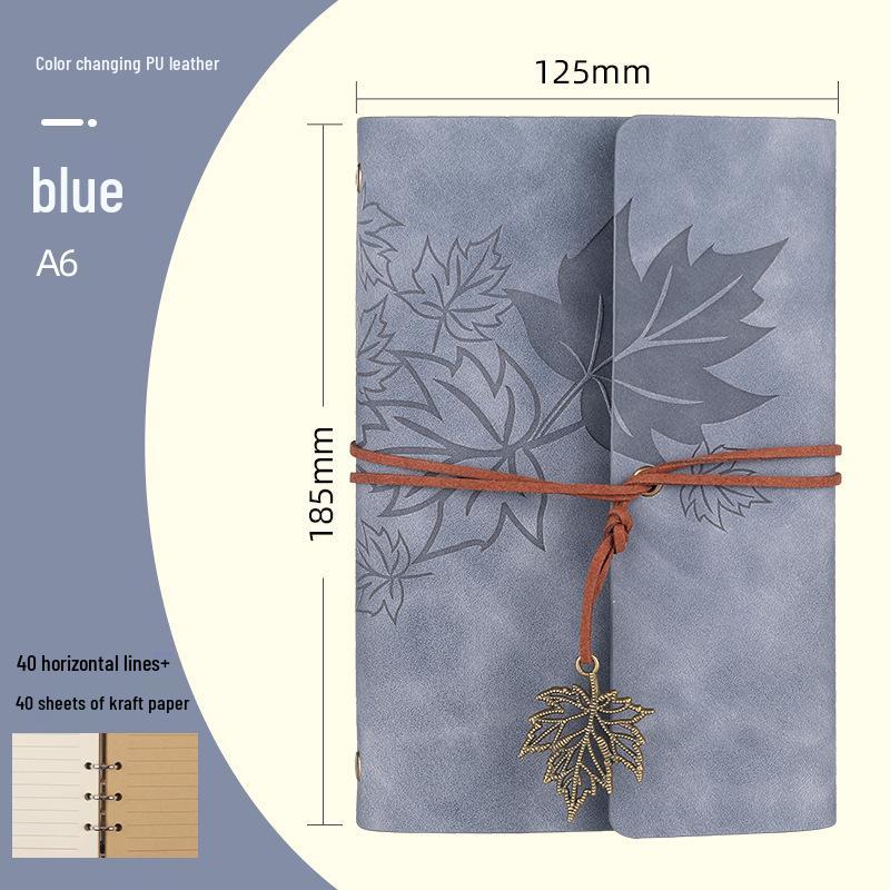 Ретро блокнот на кольцах «Кленовый лист» с настраиваемым логотипом и обложкой с эффектом «кожи»