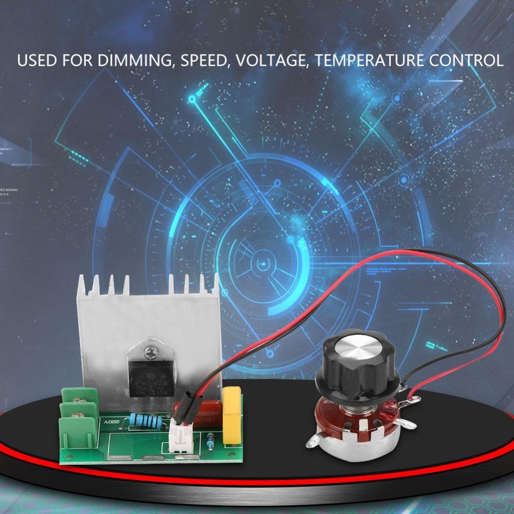 AC 0-220V 4000W Motor Speed Regulator FR-4 Circuit Board 40A AC Motor Speed Controller Adjustable Anti-Spike LED Dimmer