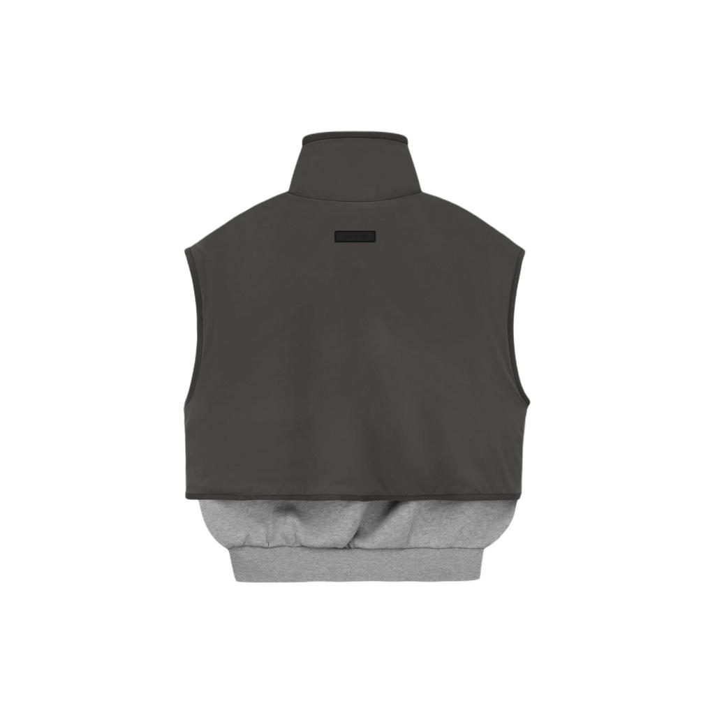 Fear of God Essentials Nylon Fleece Mockneck Vest Dark Heather Oatmeal/Ink Men Outerwear Grey 202SP244293F
