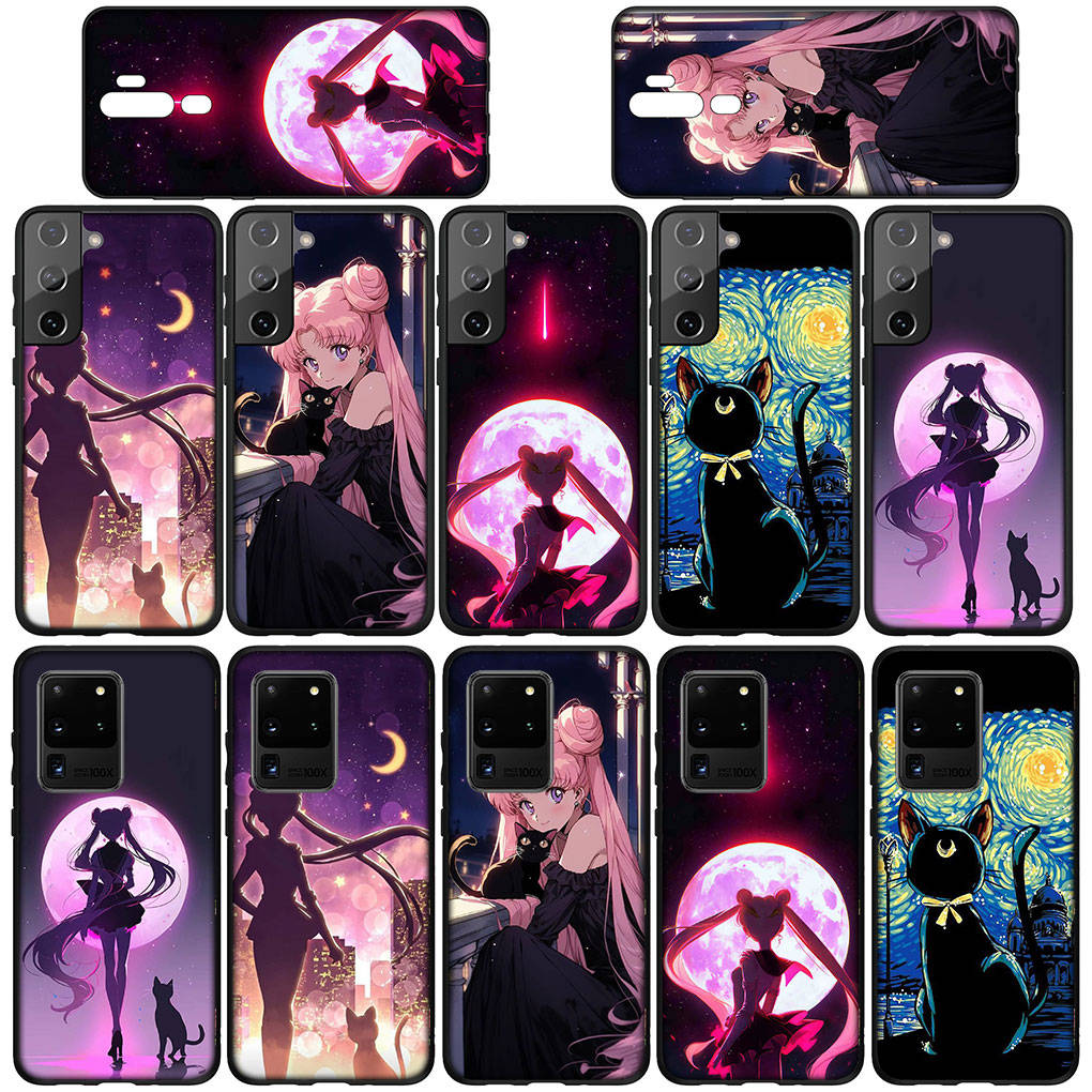 Чехол для iPhone 15 14 Xiaomi Redmi Note 13 12 11 Pro Max X 8 7 9 XR Samsung Galaxy S24 S23 A05 OPPO A15 Huawei аниме-чехол для телефона Sailor Cartoon Moon