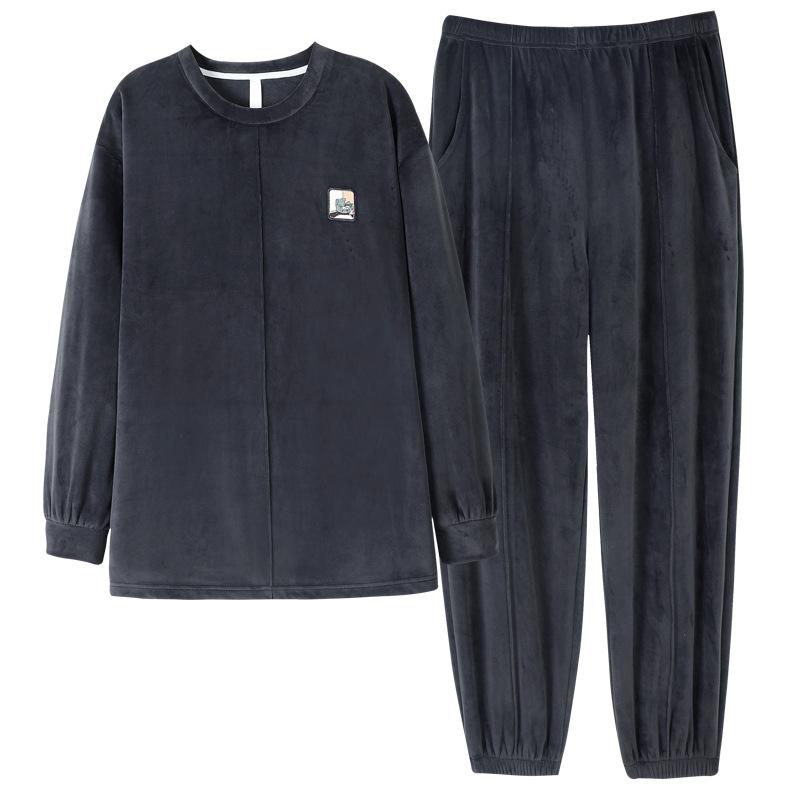 Осенне-зимняя пижама из кораллового флиса, мужской тонкий флисовый пуловер для тепла, флис-остров, весенне-осенний мужской костюм для дома