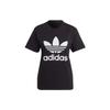 adidas Originals Adicolor Classics Трилистник с логотипом и принтом с короткими рукавами, женские топы, черный IK4035