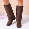 Autumn and Winter New Casual Mid-leg Boots Women's Pointed Toe Temperament Is No More Than Knee Boots