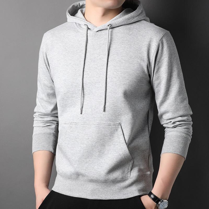 Мужская толстовка с капюшоном, однотонная, для отдыха, хлопковая, весенняя, новинка, универсальное пальто-кенгуру для молодежи и среднего возраста, тренд