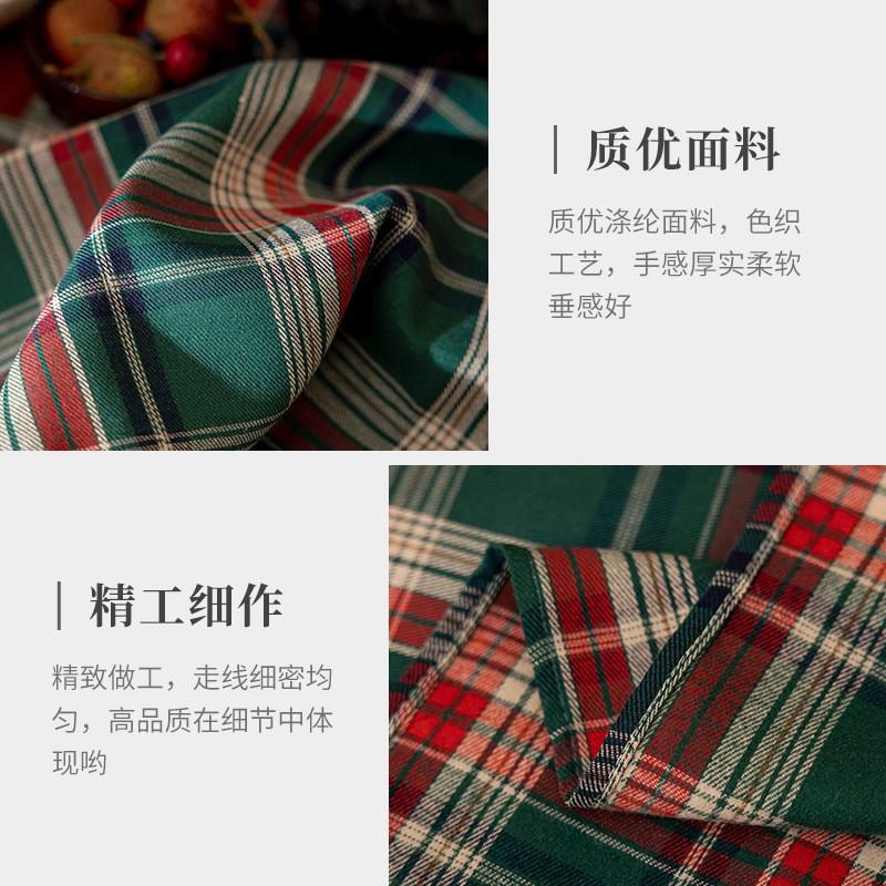 Rustic Plaid Tablecloth Dining Table Long Rectangle Cotton Linen Blend With Tassel Trim Holiday Decor