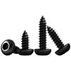 Yigu Высокопрочные черные саморезы с шестигранным углублением, класс прочности 8.8, M2-M6, круглая/плоская головка