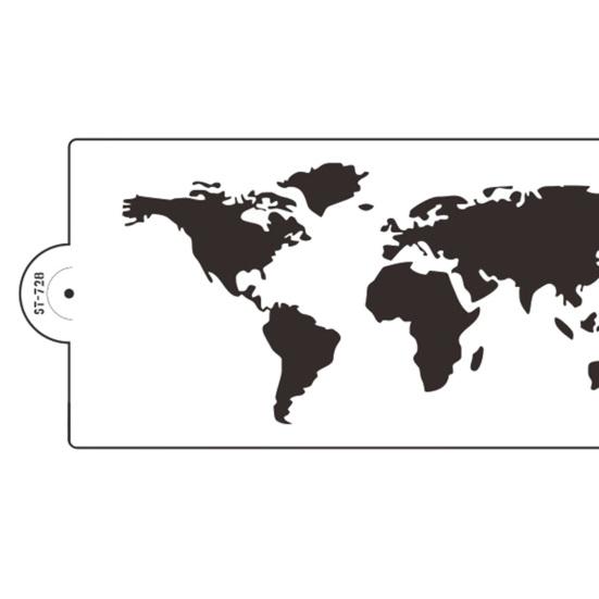 Трафарет для торта с рисунком карты мира Формы для выпечки ПЭТ-печенье Помадка Резка для выпечки