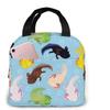 Термосумка для ланча, сумка-тоут с красочным рисунком аксолотля, ланч-бокс, изолированная сумка, многоразовая, водонепроницаемая, для мужчин и женщин, для работы, путешествий, пикника